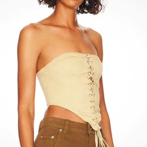 NWT Superdown Ashlyn corset lace up top Size Medium - Picture 2 of 12